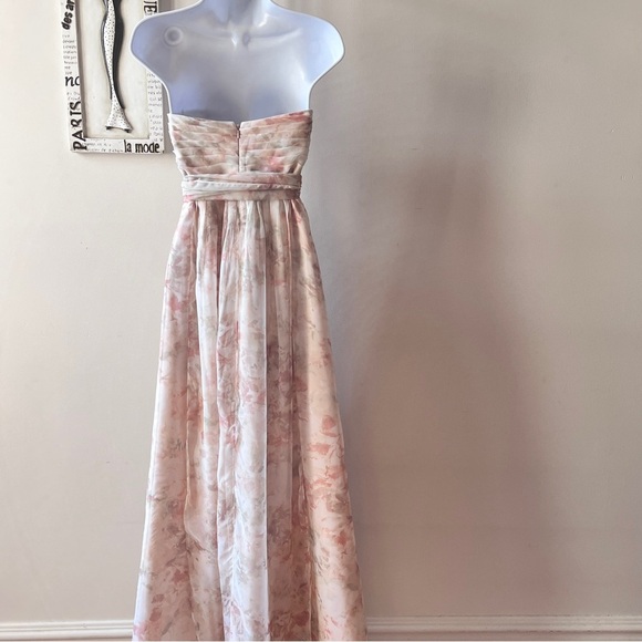 Jenny Yoo Annabelle Convertible Bridesmaid Strapless Floral Dress Size 2 - Picture 8 of 17